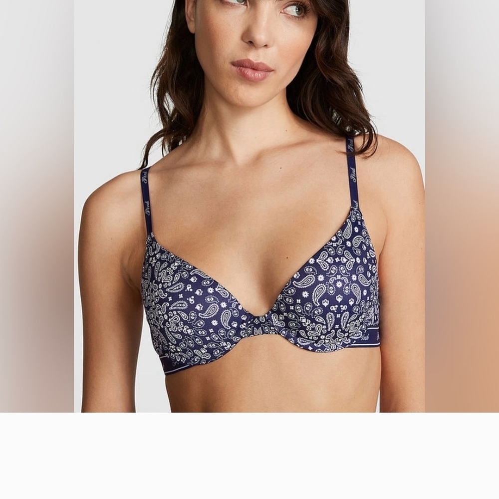 PINK Victoria's Secret Paisley Bra - Navy NWOT 32A